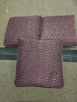 3 x Purple Pattern Cushions Size 30 x 30cm ( Ref Cush 136)