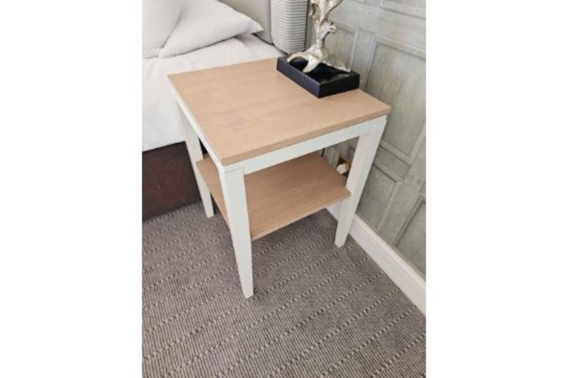 A Pair Of Side Tables A Stylish And Modern Gardenia White Painted Side Table With Undershelf, The - Image 2 of 2
