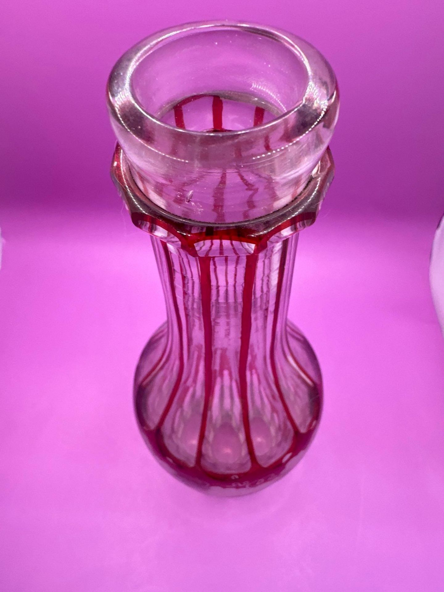 A Pair Of Late 19th Century Bohemian Ruby Flashed Wine Bottle/Carafe/Decanter - Image 4 of 12