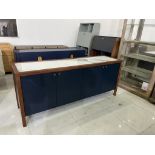 Carl Sideboard a stylish sideboard with a black American Walnut Carrara marble effect white