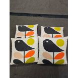 4 x Black Bird Black/Orange/Pink/Green Leave Stork Size 45 x 45cm (Ref Cush 146)