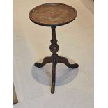 A Mid Century Mahogany Circular Tripod Wine Table 30cm Diameter X 54cm High