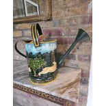 Vintage Bargeware Large Hand Painted Watering Can