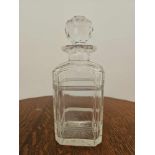 Royal Scot Crystal A Square Cut Spirit Decanter With Stopper 22cm