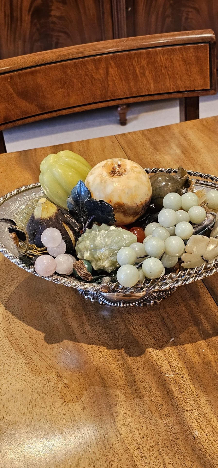 A Collection Of Chinese Hardstone Fruit Pieces As Found