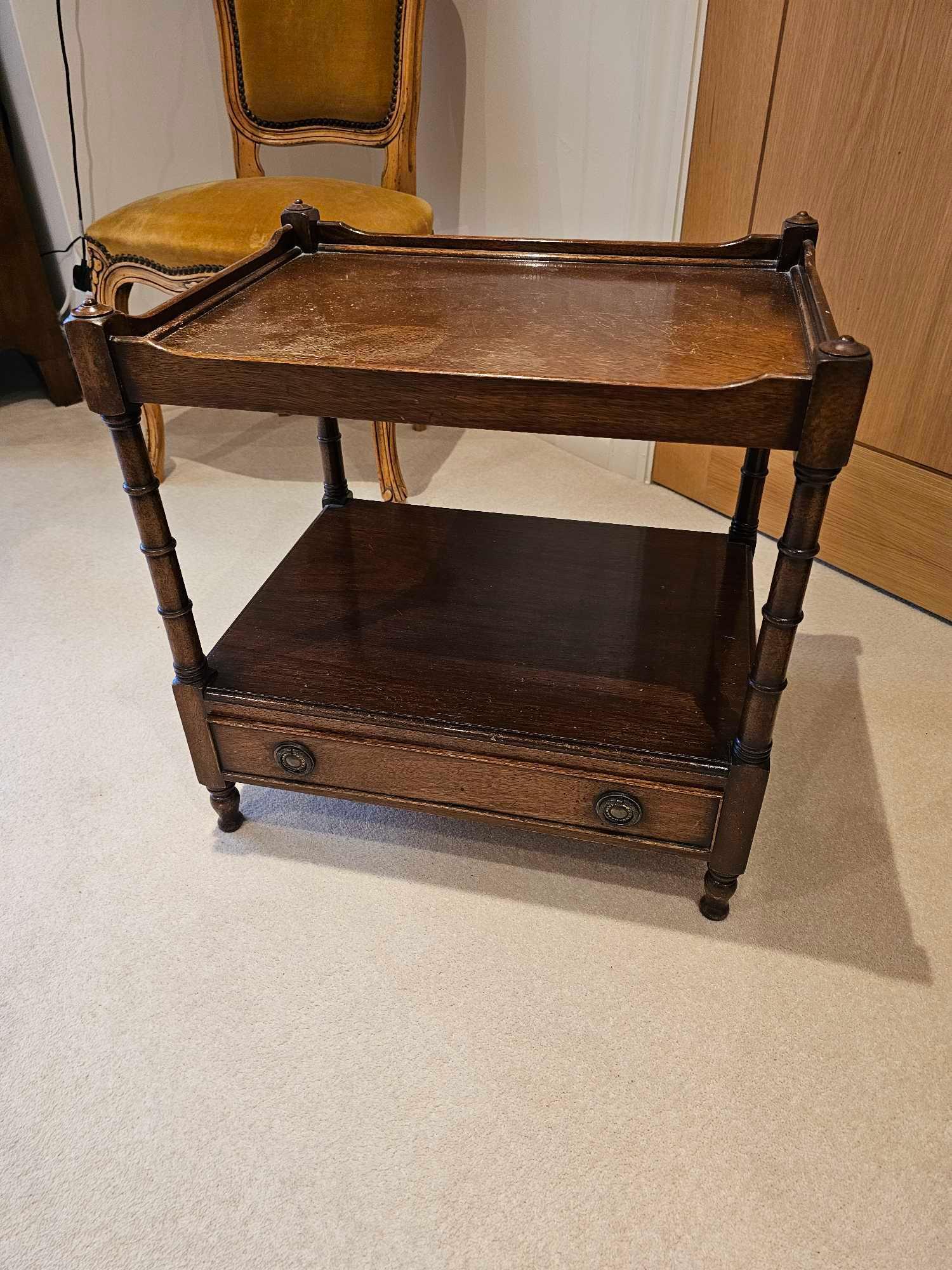 A Pair Bedside/Occasional Tables George III Design Mahogany The Rectangular Tray Top Of An Open - Image 2 of 5