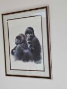 A Joel Kirk (British, Born 1948) Family Of Silver Back Gorillas, From A Limited Edition Series