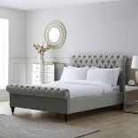A Brand New Boxed Super King Velvet Bed Frame Inspired By The Iconic Chesterfield Style, This