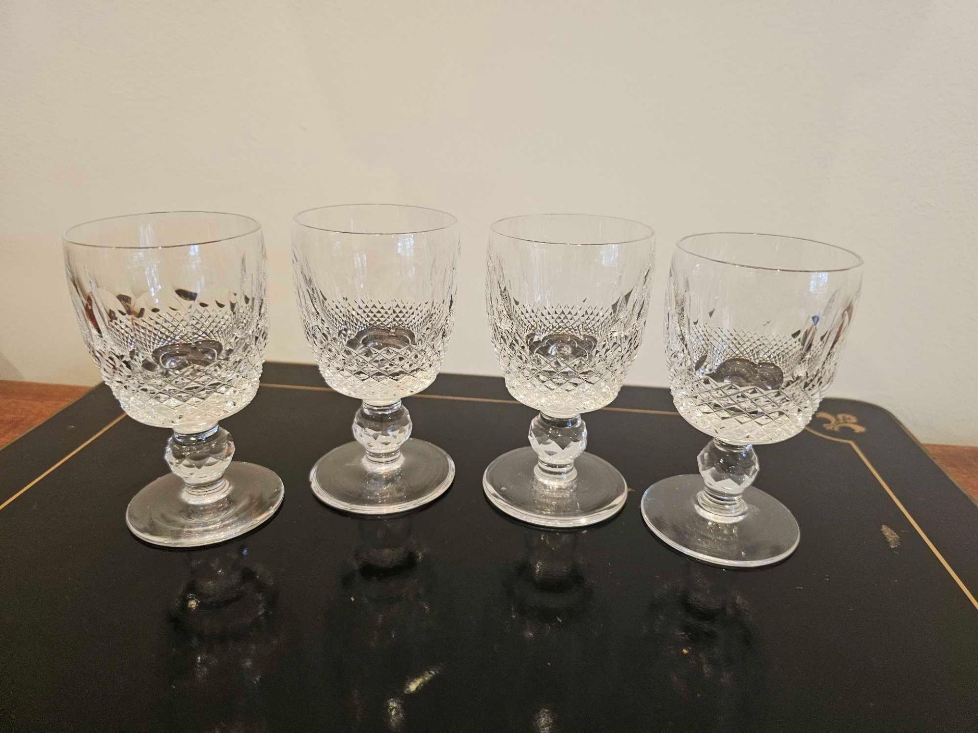 A Set Of 4 X Stuart Crystal Sherry Glasses 10cm Tall