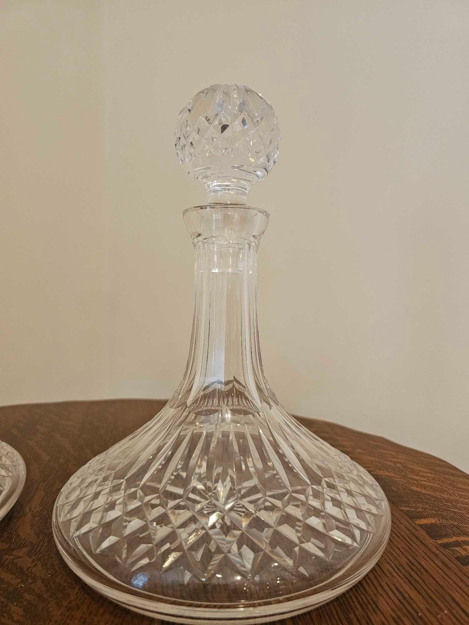 A Pair Of Waterford Crystal Lismore Ships Decanters 27cm Tall - Image 4 of 8