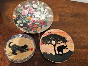3 X Decorative Display Plates As Photographed Including One By Vivien Crook