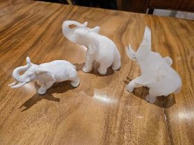 A Collection Of 3 X Various Elephant Figurines As Per Photograph