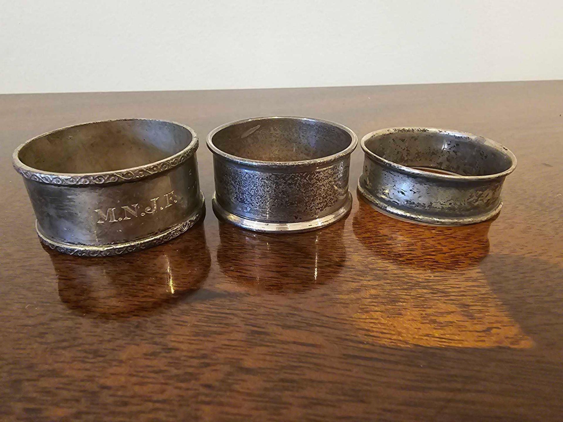 3 X Various Silver Plated Napkin Rings - Bild 4 aus 4