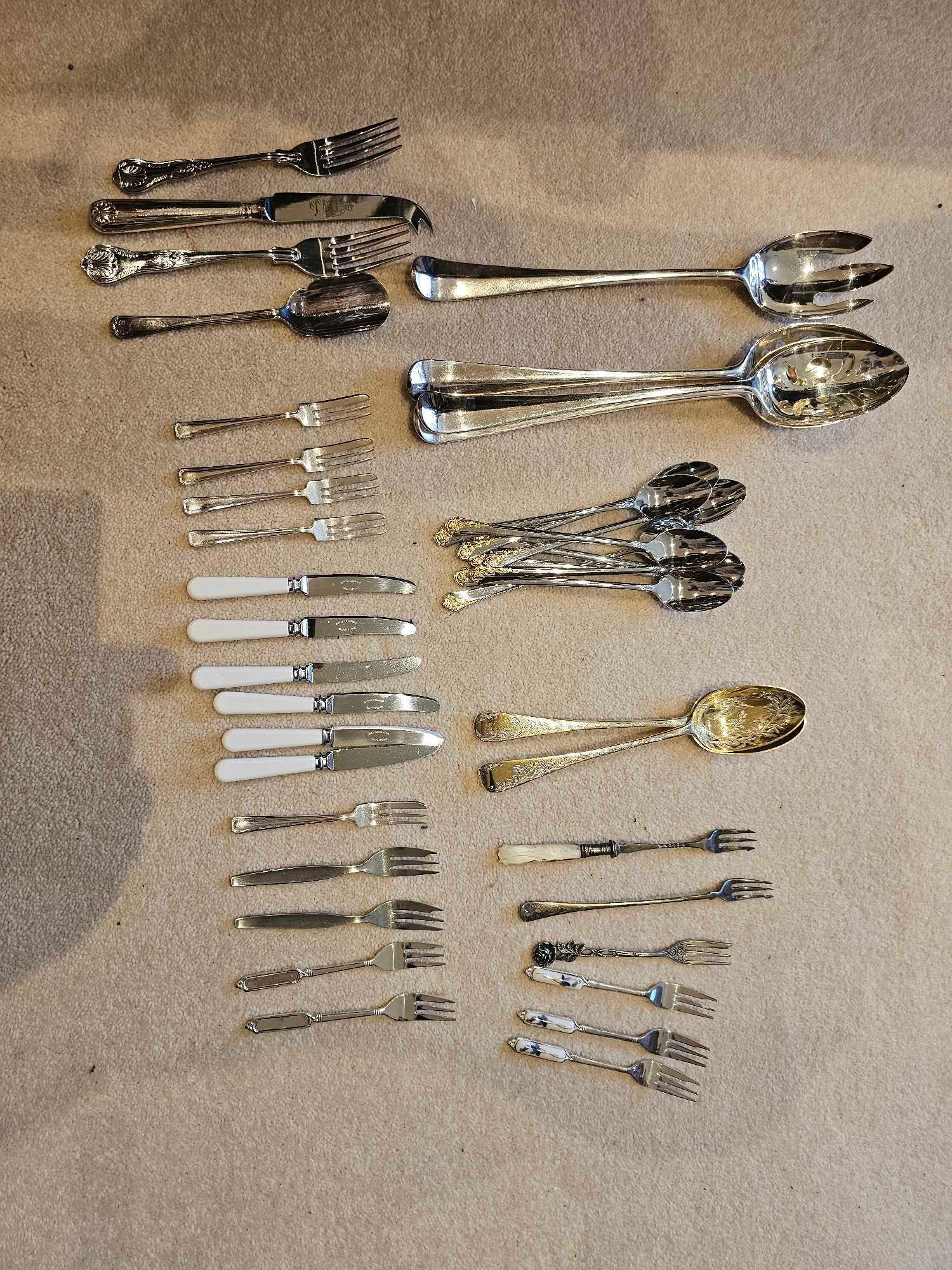 Various Plated And Mixed Flatware As Photographed - Bild 2 aus 7