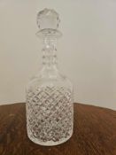 A Crystal Cut Bottle Form Decanter With Stopper 27cm