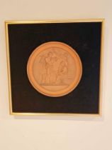 Victorian Red Earthenware Roundels Cast In Relief With Allegorical Scenes Depicting "The Ages Of