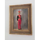 John Berry (1920 - 2009) Oil On Canvas Portrait Of An Officer Of The 12th Lancers 1820 Framed 37 X