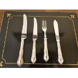 Silverplate Flatware By James Dixon For Harrods 50 Pieces Comprising Of 10 X Dinner Knives, 16 X