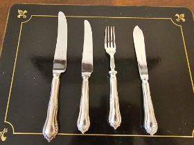 Silverplate Flatware By James Dixon For Harrods 50 Pieces Comprising Of 10 X Dinner Knives, 16 X