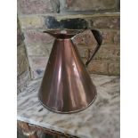 A Copper English Victorian Copper Gallon Measure 26cm Tall