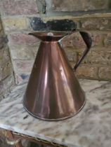 A Copper English Victorian Copper Gallon Measure 26cm Tall