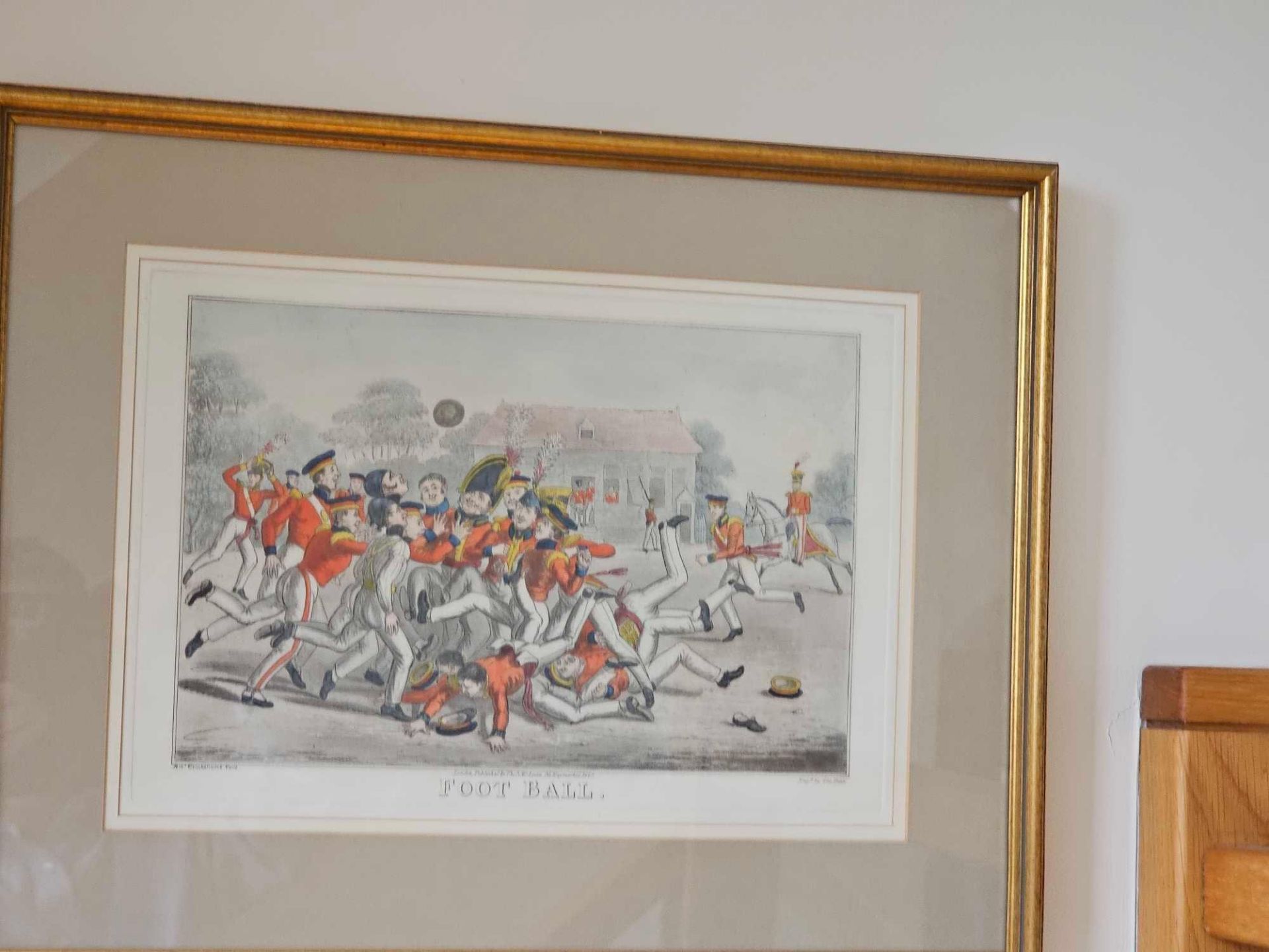 Framed Sporting Print - Football Early 19th Century Aquatint Drawn And Etched By Robert Cruickshank, - Image 2 of 2