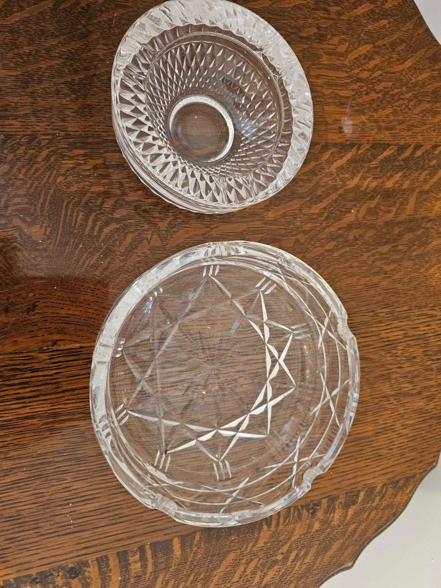 2 X Crystal Cut Ashtrays 13cm And 18cm Diameter - Image 5 of 5