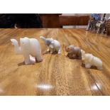A Collection Of 4 X Various Elephant Figurines As Per Photograph