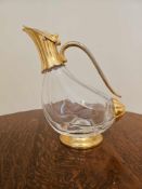 A Sheffield And Crystal Liquor Bottle, 1930s Duck Decanter 25m