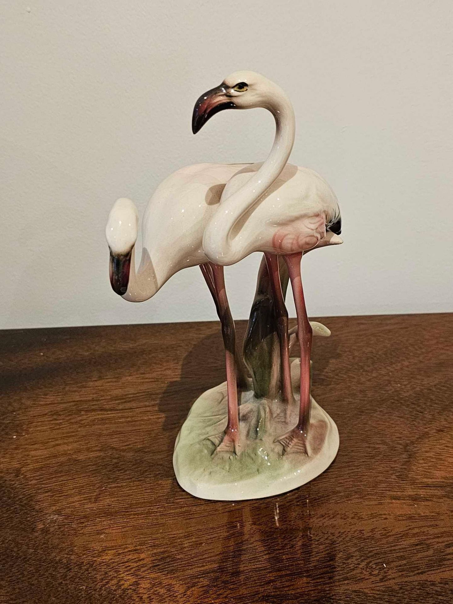 A Fine Pair Austrian Art Deco Hand Painted Pottery Figures Of Flamingos By Keramos Of Wien And - Image 2 of 4