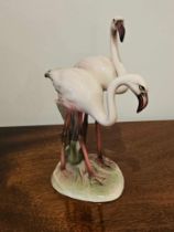 A Fine Pair Austrian Art Deco Hand Painted Pottery Figures Of Flamingos By Keramos Of Wien And