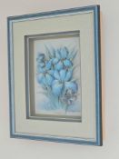 Rob Pohl (1917-1981) Decoupage 3D Flower Picture Within Shadow Box Signed 28 X 33cm