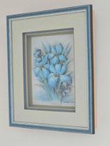 Rob Pohl (1917-1981) Decoupage 3D Flower Picture Within Shadow Box Signed 28 X 33cm