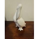 A Porcelain Figurine Pelican White Body With Toned Beak (A/F Repaired Crack)