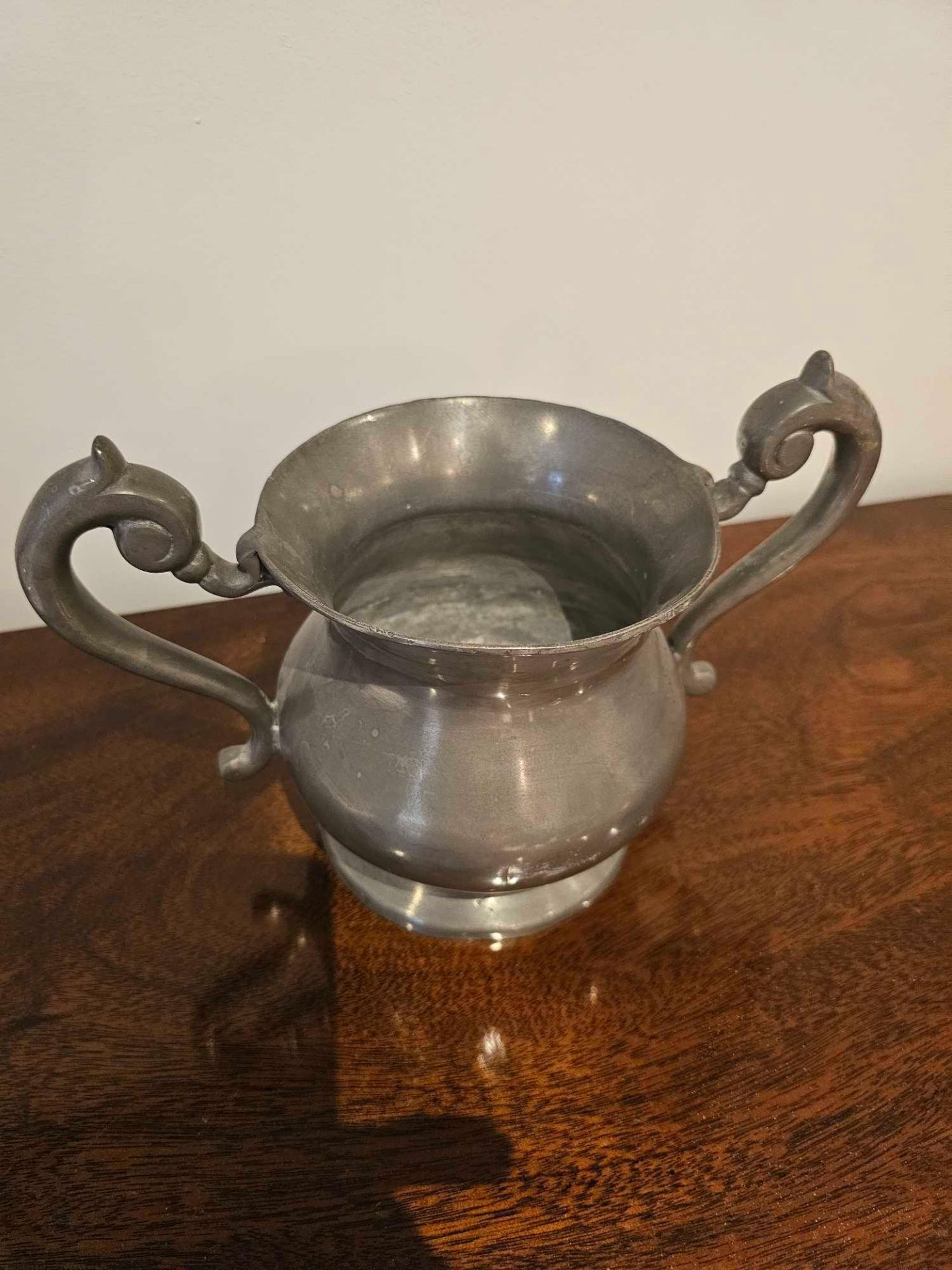 Arts And Craft Movement El Rei Portugal 95% Etain Pewter Twin Handled Pot 19cm Tall - Image 3 of 4