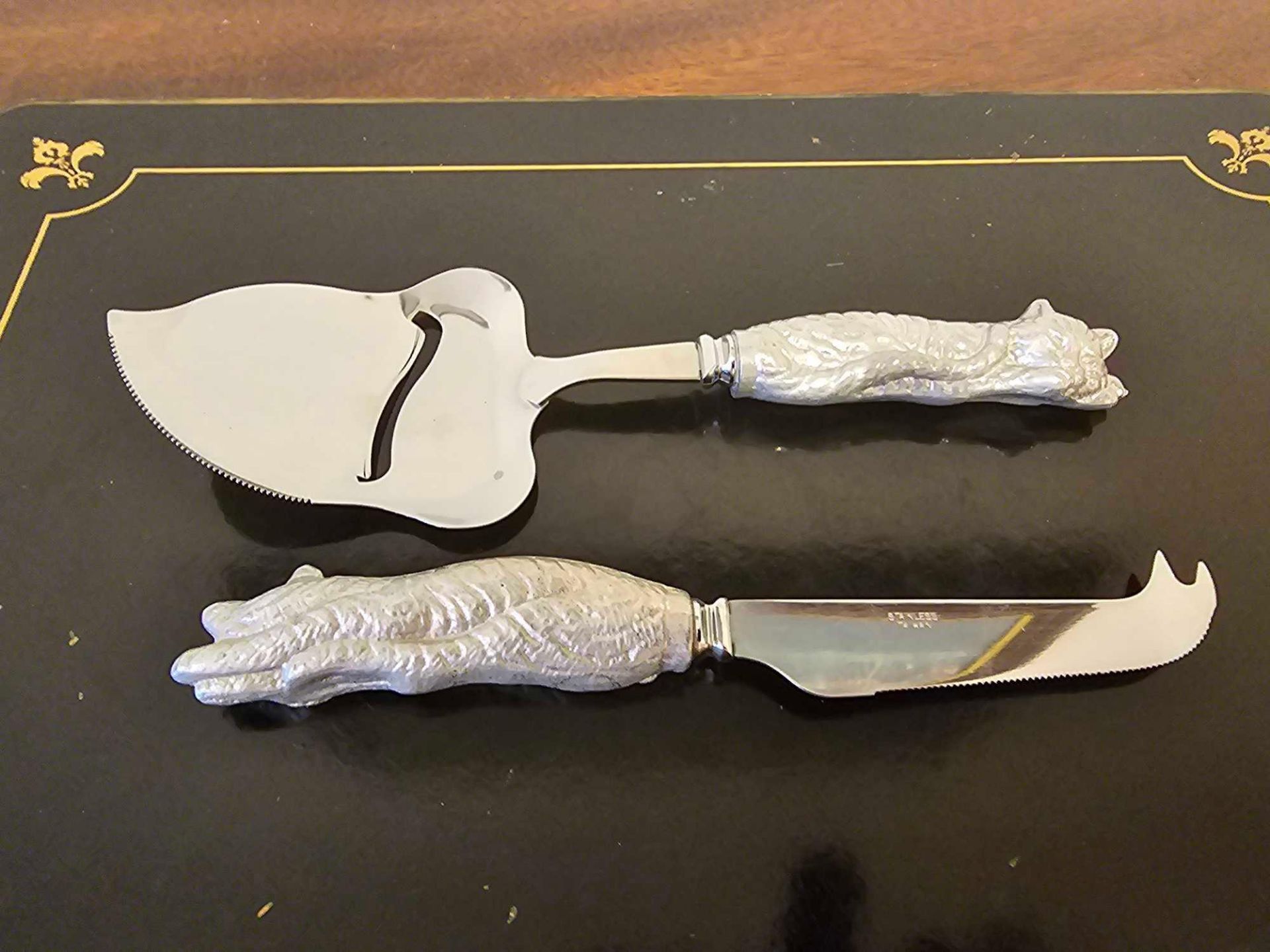 Arthur Court 2pc. Bunny Handle Cheese Knives - Image 2 of 3