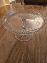 A Vintage Large Cut Glass Pedestal Fruit Bowl 22 X 13cm
