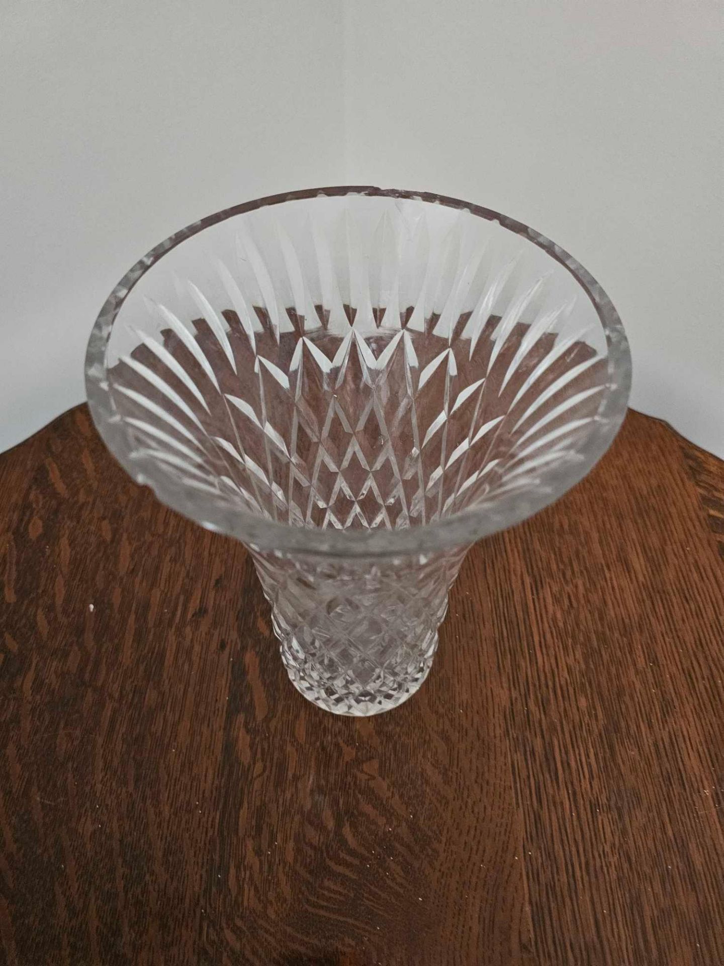 Vintage Crystal Cut Vase 23 X 16cm (A/F Slight Chip To Rim) - Image 3 of 5