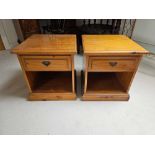 A Pair Of Younger Furniture Single Drawer Bedside Chests In Cherrywood 48 X 47 X 53cm A Younger
