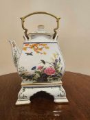 Naoka Nobata For Franklin Porcelain "Birds & Flowers Of The Orient" Porcelain Teapot Hand painted