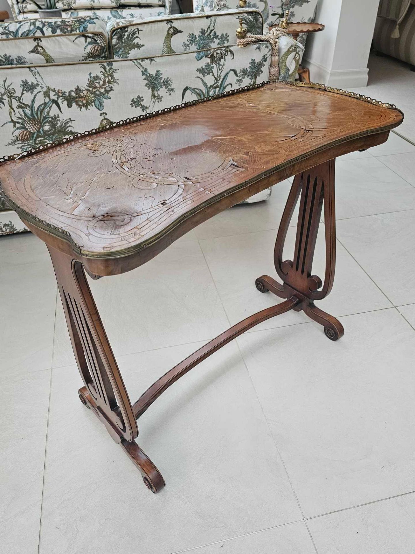 A Louis XVI Style Kingswood And Tulipwood Banded Side Table The Shaped Decorated Top With A - Image 5 of 5