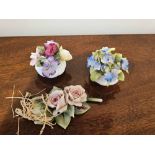 A Set Of 3 X Off Royal Albert Bone China Flower Of The Month Series Sweet Pea And Forget Me Not