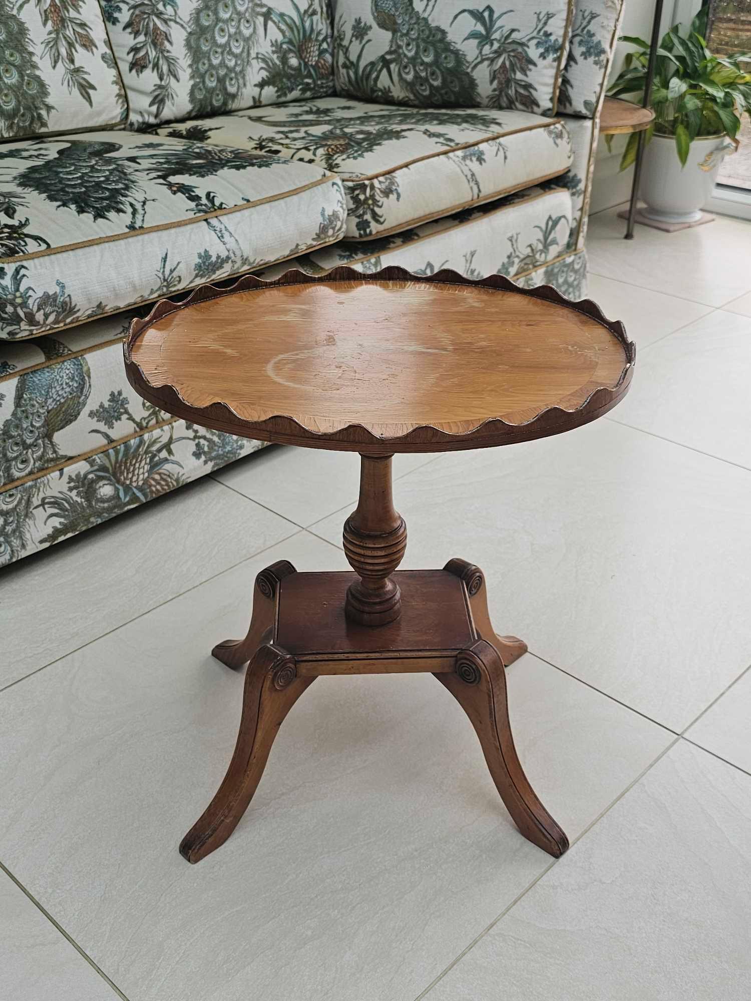 Bevan Funnell Reprodux Oval Mahogany Pedestal Wine Table In The Regency Style Having Shaped Wooden - Image 2 of 4