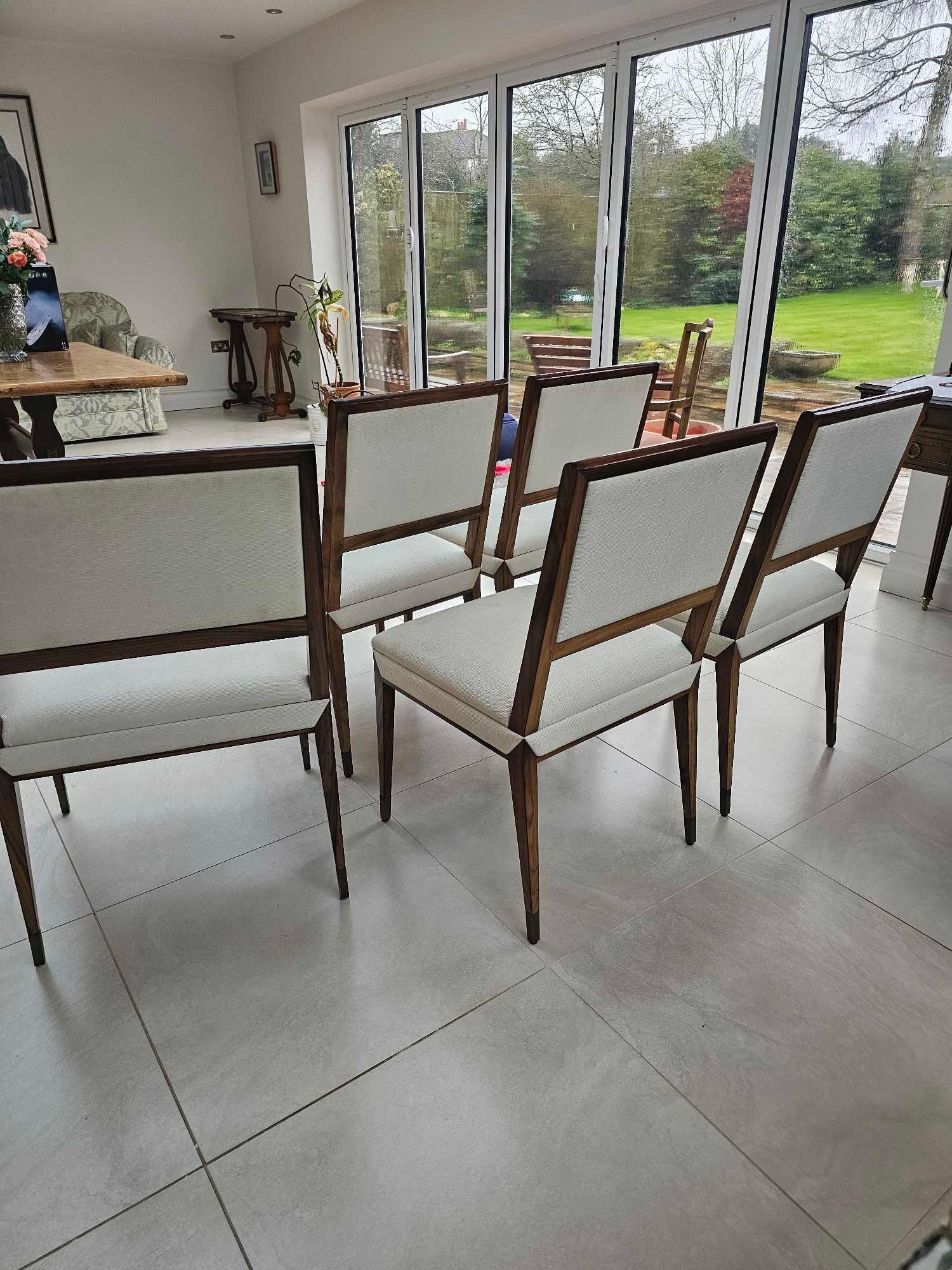 Tracey Boyd Reform Side Chairs Upholstered In Madison Dove X 4 Complete With A Armchair To Match - Image 5 of 5
