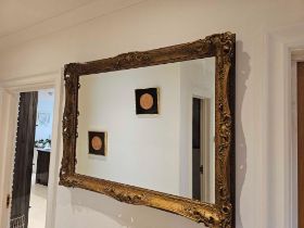 A Gilt Metal Overmantel Mirror 100 X 74cm