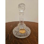 A Small Ship Style Crystal Decanter With Nightcap Plaque 17cm