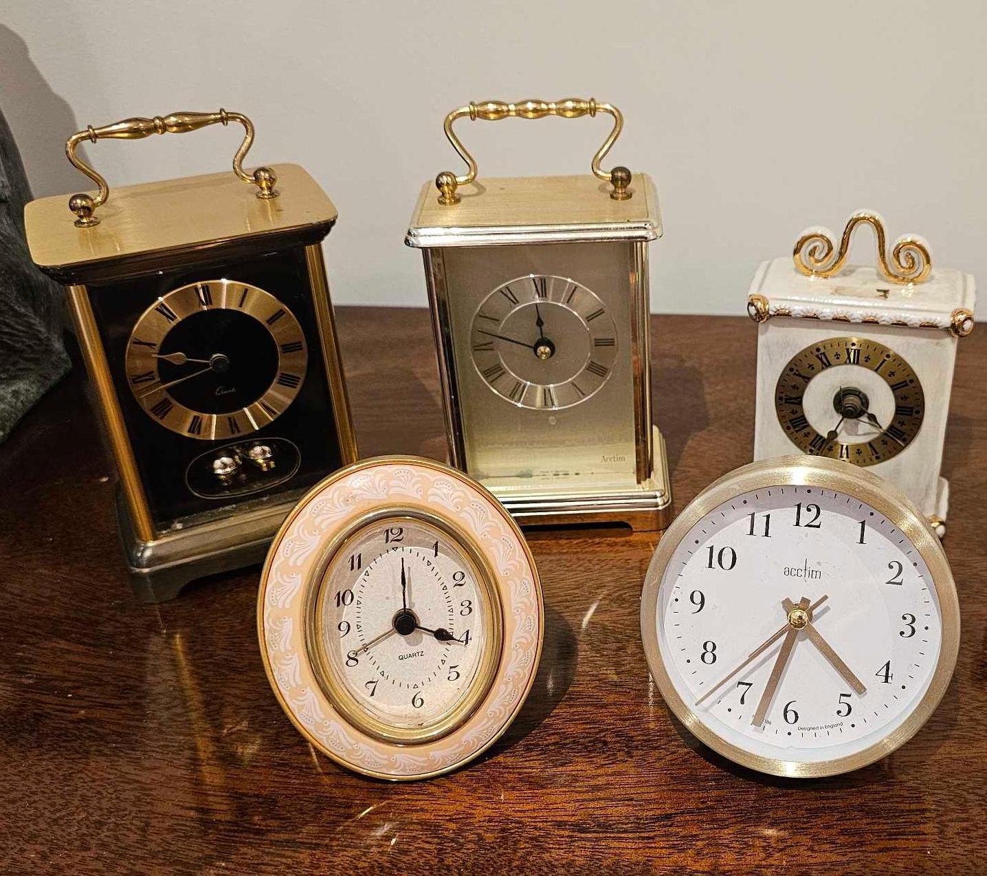 A Collection Of 5 Xa Various Clocks As Photographed