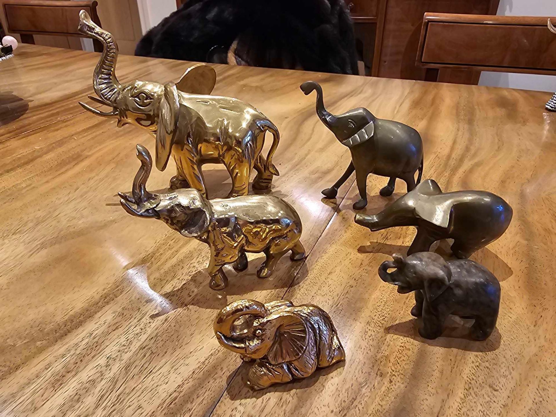 A Collection Of 6 X Various Elephant Figurines As Per Photograph