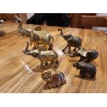 A Collection Of 6 X Various Elephant Figurines As Per Photograph