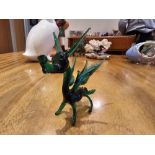 A Blown Glass Dragon Figurine Green Coloured Glass